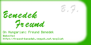 benedek freund business card